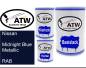 Preview: Nissan, Midnight Blue Metallic, RAB: 500ml Lackdose + 500ml Klarlack + 250ml Härter - Set, von ATW Autoteile West.